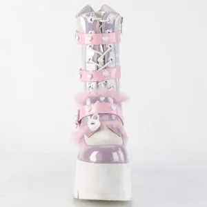 Barbie Core Platform Heart High Heel Lace Up Boots