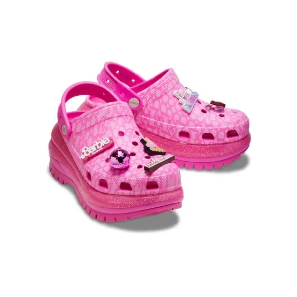 Barbie Pink Sparkly Sandals with Rotating Heel Strap