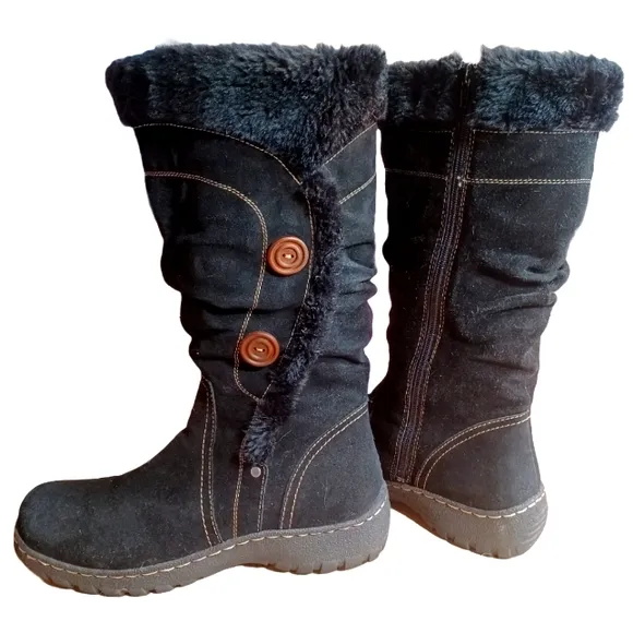 BARE TRAPS &quot;BENELLA&quot; LEATHER/SUEDE MIDCALF BOOTS SIZE 11M