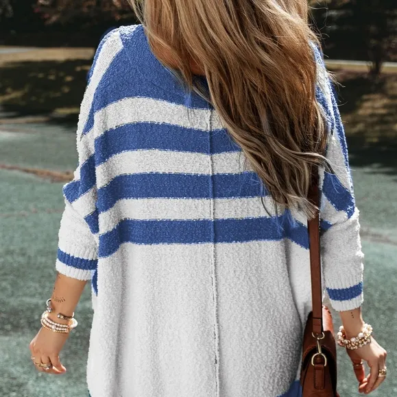 Batwing Cascade Striped Cardigan