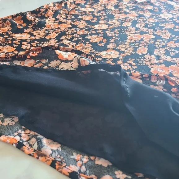Baum und Pferdgarten Sanne Floral Midi Skirt, Size 10, Black | Orange, NWT