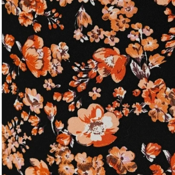 Baum und Pferdgarten Sanne Floral Midi Skirt, Size 10, Black | Orange, NWT