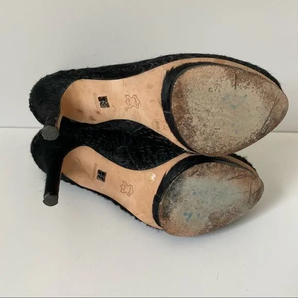 BcbgMaxazria Ven Fur Black Ankle Boots 9.5