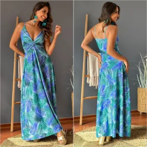 Beachy Blooms Cami Dress - Blue