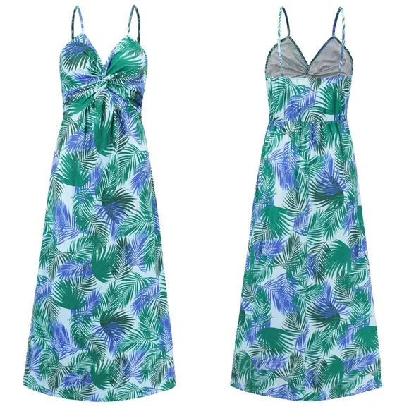 Beachy Blooms Cami Dress - Blue