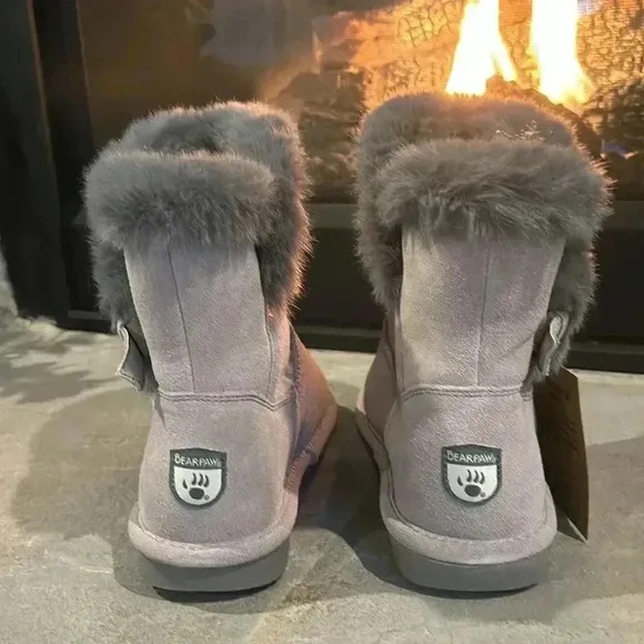 BEARPAW Betsey Shearling Suede Boots,never wet,wool blend,sheepskin,faux fur 5