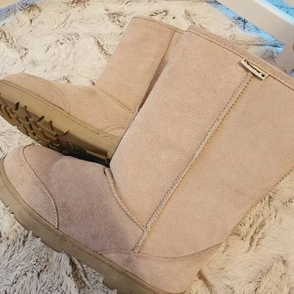 BEARPAW CLOUD li WOMENS SUEDE BROWN BOOTS 10