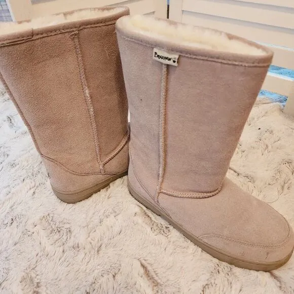 BEARPAW CLOUD li WOMENS SUEDE BROWN BOOTS 10