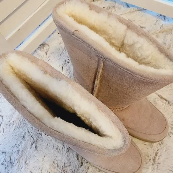BEARPAW CLOUD li WOMENS SUEDE BROWN BOOTS 10