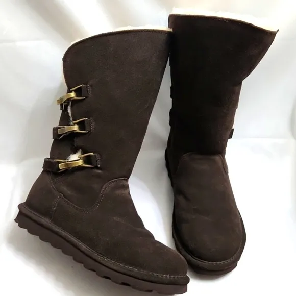 Bearpaw Jenna Tall Chocolate Brown Suede Winter boots (womens size 7)