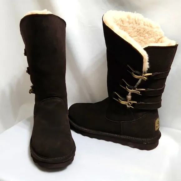 Bearpaw Jenna Tall Chocolate Brown Suede Winter boots (womens size 7)