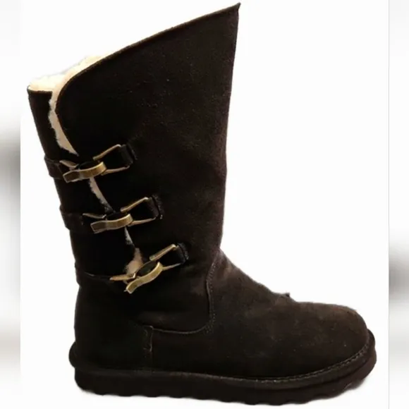 Bearpaw Jenna Tall Chocolate Brown Suede Winter boots (womens size 7)