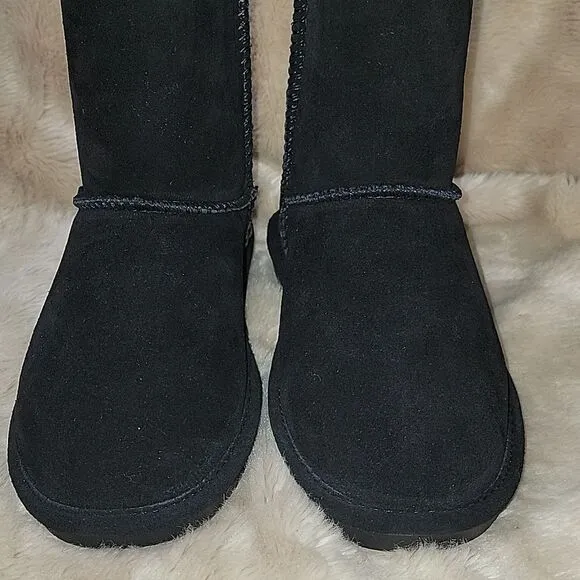 BEARPAW EMMA 610W/BLACK II FAUX FUR BOOTS, SIZE 7 - NEW IN BOX