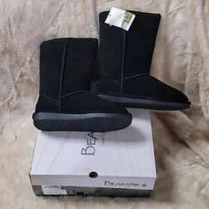 BEARPAW EMMA 610W/BLACK II FAUX FUR BOOTS, SIZE 7 - NEW IN BOX