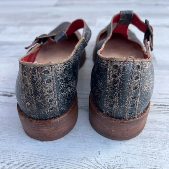 Bed Stu Jenny F320004 Brown Leather Hook &amp; Loop Mary Jane Shoes Women’s Size 9