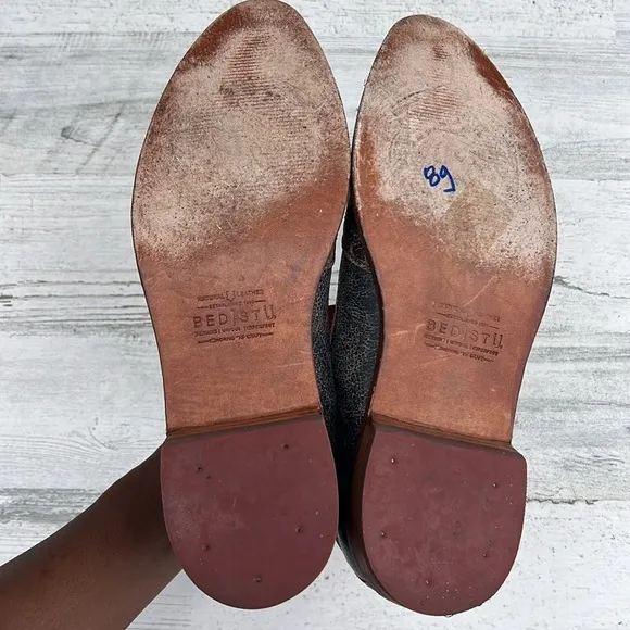 Bed Stu Jenny F320004 Brown Leather Hook &amp; Loop Mary Jane Shoes Women’s Size 9