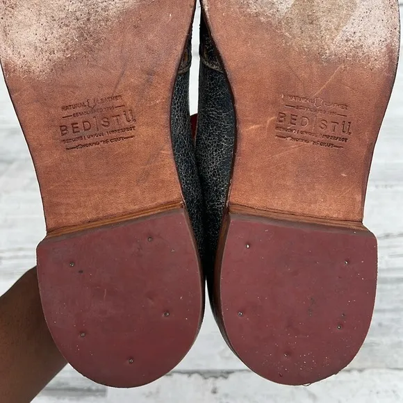 Bed Stu Jenny F320004 Brown Leather Hook &amp; Loop Mary Jane Shoes Women’s Size 9