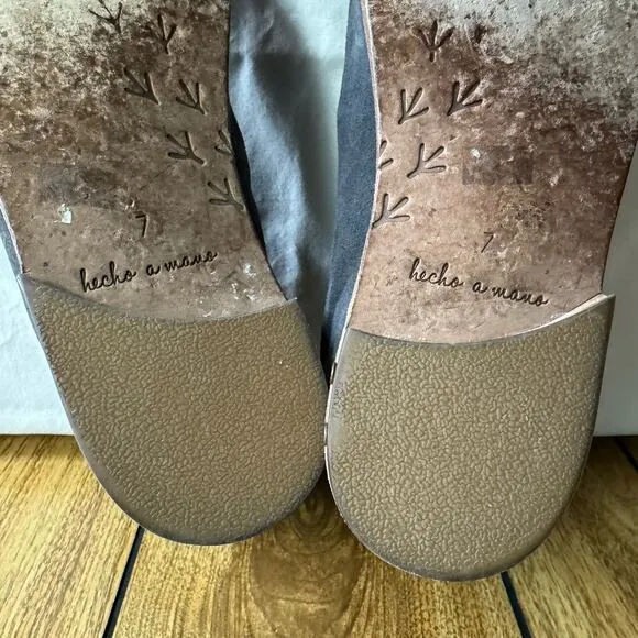 Beek Junco Suede Leather Studded Boots Round Toe Gray Size 7