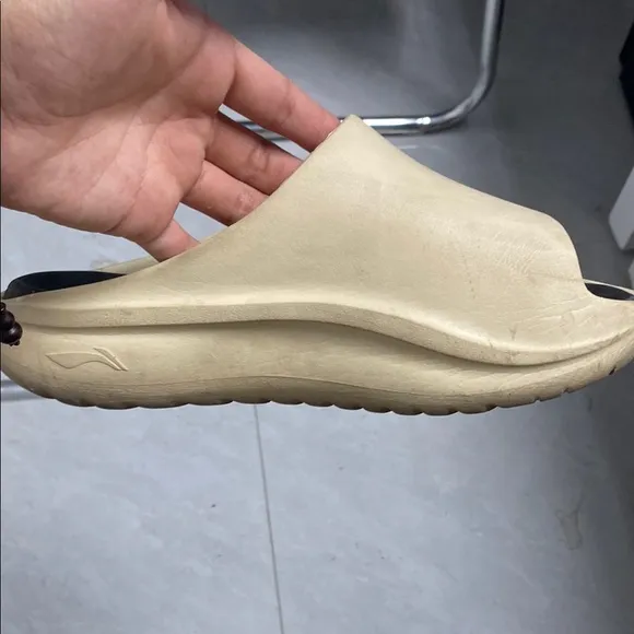 Beige Slide Sandals