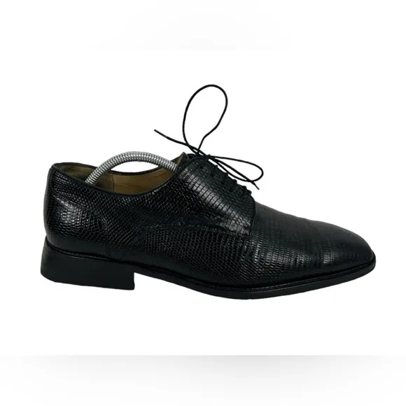 Belvedere Geniune Lizard Oxford Shoes Size 10 Black Casual Leather Exotic