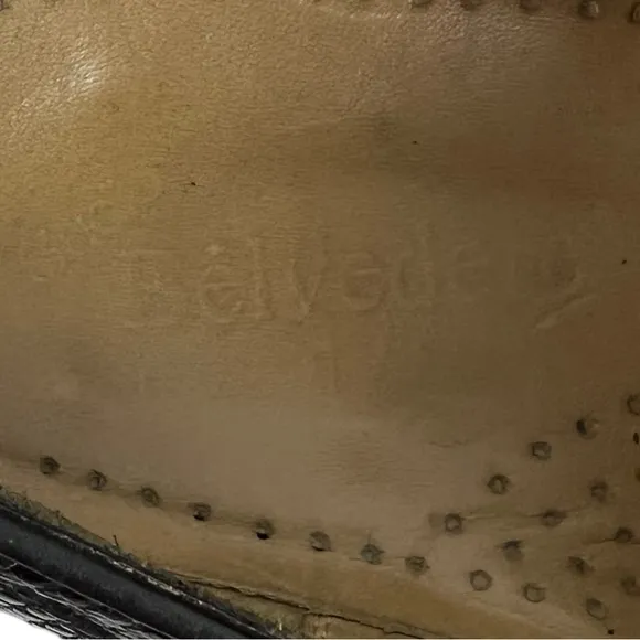 Belvedere Geniune Lizard Oxford Shoes Size 10 Black Casual Leather Exotic