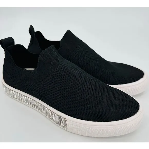 Bernie Mev Sparky Women Slip-On Sneaker Stretch Knit Black Womens EU 37 US 6.5-7