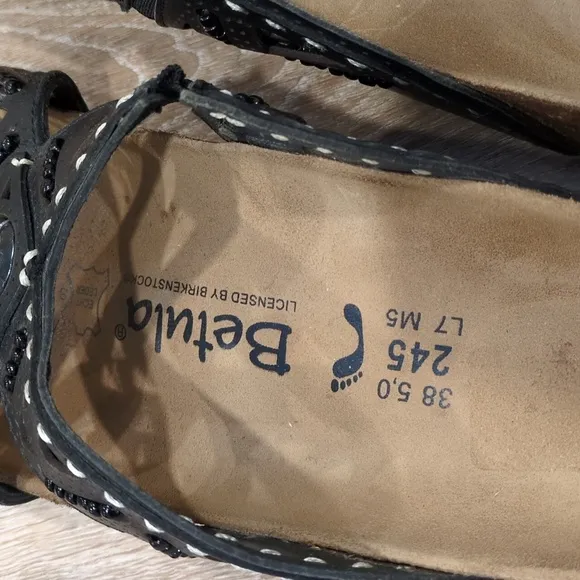Betula By Birkenstock Black &amp; Brown Sandals with Cutout Design Women's
