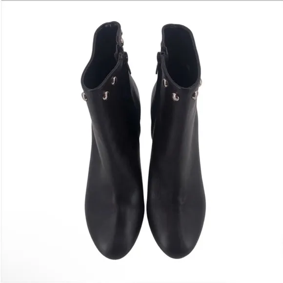 Bianca Di Ankle Bootie Studded Studs Black Leather Womens EU 38 NIB $175