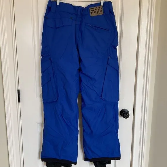 Billabong Snowboard Pants Mens Large‎ Blue Waterproof Breathable 7 Pockets