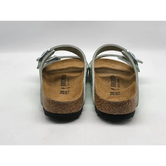 Birkenstock  Arizona Gator Gleam Two Strap Womens Ocean Breeze Sandals Size 7