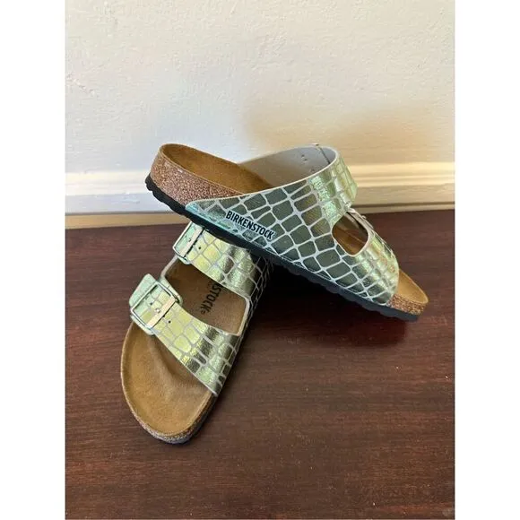 BIRKENSTOCK Arizona MF Gator Gleam Mineral sandals size EU40, US9