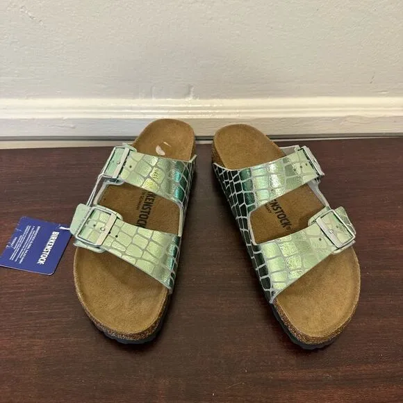 BIRKENSTOCK Arizona MF Gator Gleam Mineral sandals size EU40, US9