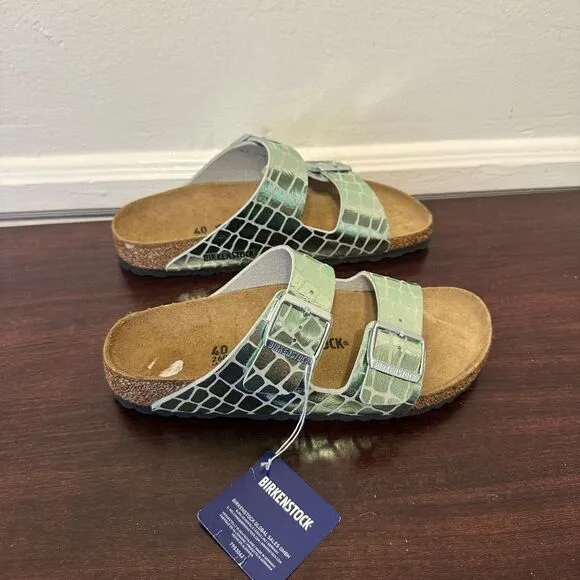 BIRKENSTOCK Arizona MF Gator Gleam Mineral sandals size EU40, US9