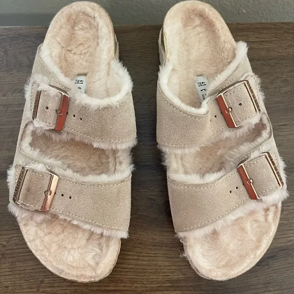 Birkenstock Beige Suede Sandals