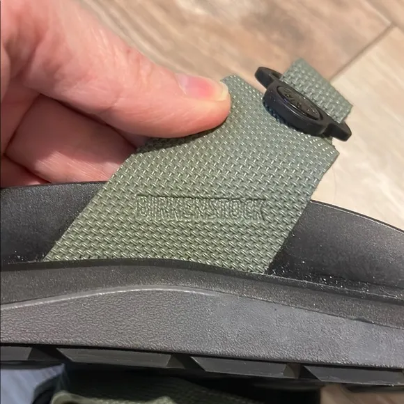 Birkenstock Black and Green Sandals