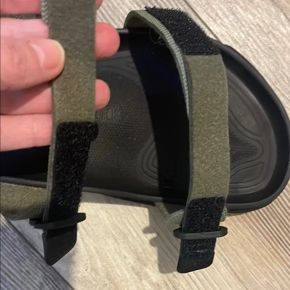 Birkenstock Black and Green Sandals