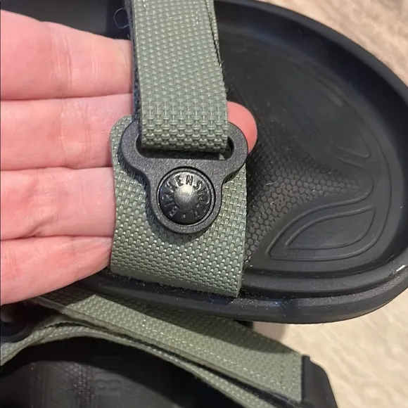 Birkenstock Black and Green Sandals