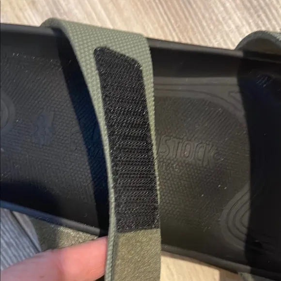 Birkenstock Black and Green Sandals