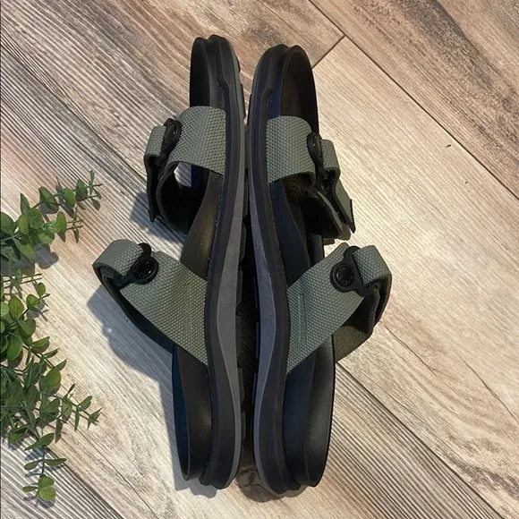 Birkenstock Black and Green Sandals