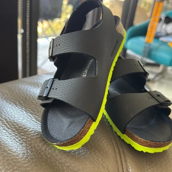 Birkenstock Kids Milano KidsBirko-Flor - Desert Soil Black Lime