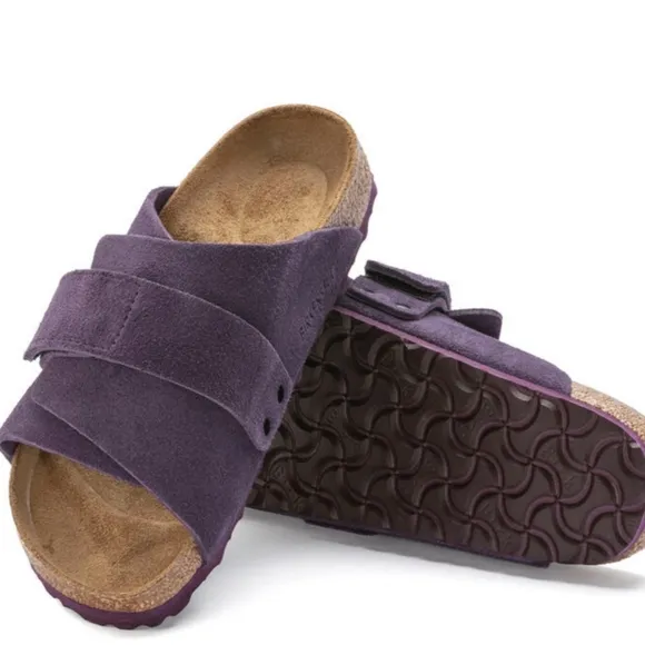 Birkenstock Kyoto Suede Leather Sandals in Wine Color Size/ 6