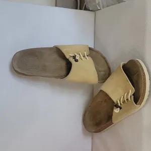 BIRKENSTOCK PAPILLIO SLIDE STYLE TAN SUEDE SANDALS‎ (sz 7)