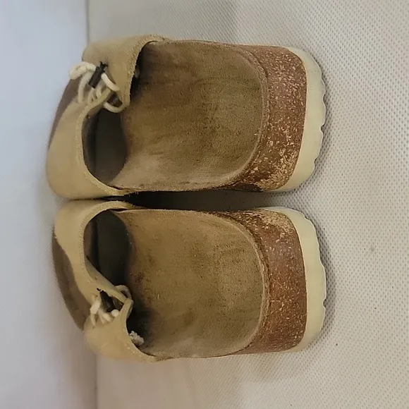 BIRKENSTOCK PAPILLIO SLIDE STYLE TAN SUEDE SANDALS‎ (sz 7)