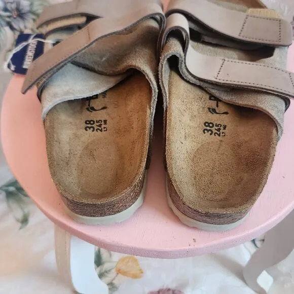 Birkenstock UJI Nubuck-Suede Leather - Taupe Sz 38 Nwts