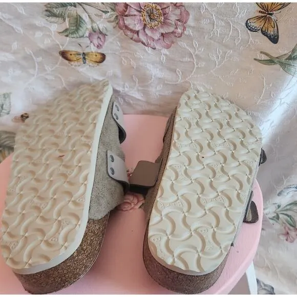 Birkenstock UJI Nubuck-Suede Leather - Taupe Sz 38 Nwts