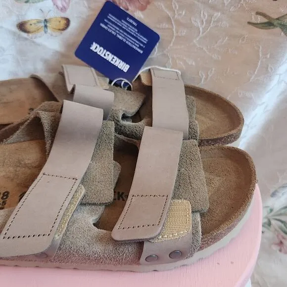 Birkenstock UJI Nubuck-Suede Leather - Taupe Sz 38 Nwts