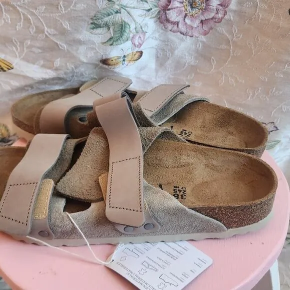 Birkenstock UJI Nubuck-Suede Leather - Taupe Sz 38 Nwts