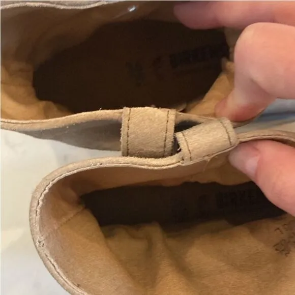Birkenstocks Sarnia Taupe Oiled Leather Suede Distressed Western Boots size 36
