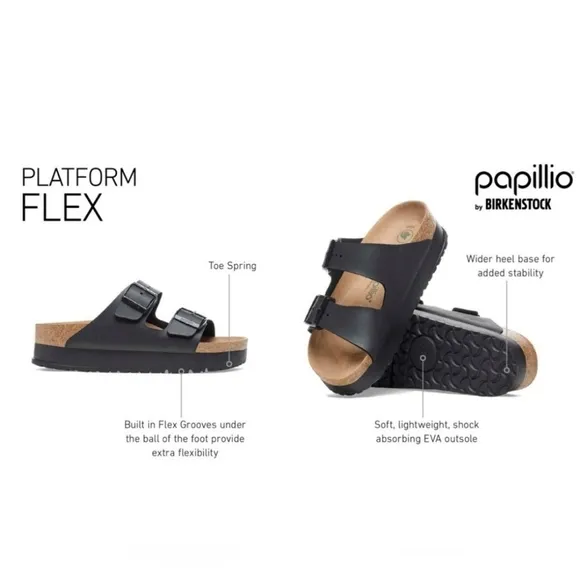 Birkentock Papillio Arizona Flex  Platform Sandals Size 36.