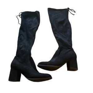 Black faux suede Unisa thigh high boots
